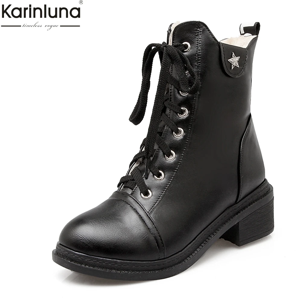 

Karinluna new arrivals dropship plus sizes 34-43 fashion martin boots women shoes woman platform lace up women boots shoes