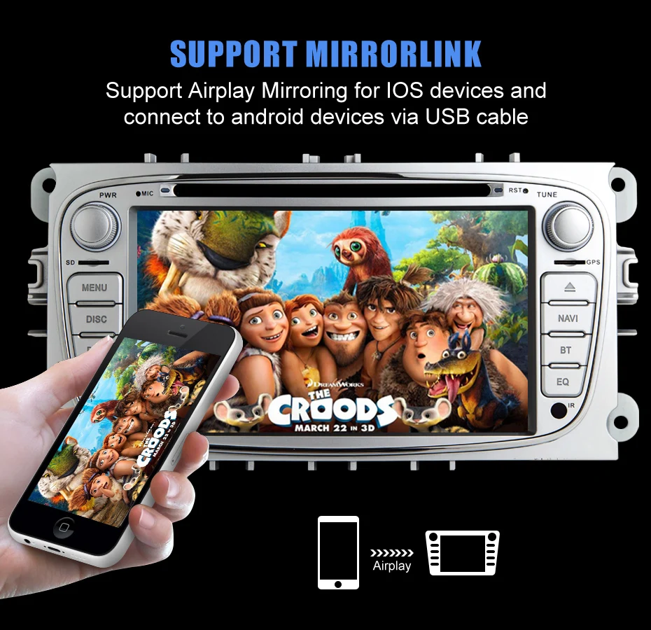 Sale KANOR Octa Core IPS Android 9.0 4g 2 din Car DVD GPS For Ford Focus S-MAX Mondeo C-MAX Wifi GPS Navigation Radio FM Multimedia 8