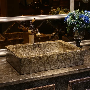 

Jingdezhen Bathroom ceramic sink wash basin Porcelain Counter Top Wash Basin Bathroom Sinks sink hair Rectangle Imitation marble