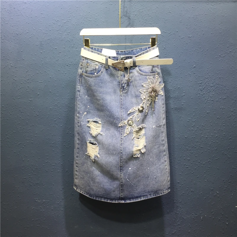 Повседневные винтажные Ретро богемные хлопковые свободные джинсы с вышивкой и эластичной резинкой на талии, синие джинсы