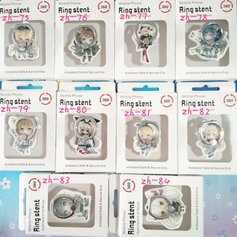 

10 Pcs/lot Anime kantai collection Finger Ring Mobile Phone Stand Holder Acrylic 360 Degree Ring Stent Action Figure Toy gift
