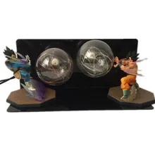 Buy Anime Dragon Ball Z Action Figures LED Night light Toys Son Goku VS Vegeta Fighting With Bomb Effect Figurine Model Gift Toys Free Shipping