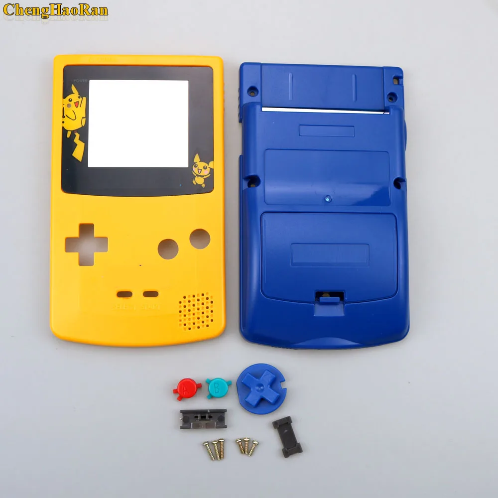 1x For GBC Housing Limited Yellow + Blue Poke mon Pika chu Case Shell Housing Case For GameBoy Color w/ Rubber Pads Screwdrivers 1x For GBC Housing Limited Yellow + Blue Poke mon Pika chu Case Shell Housing Case For GameBoy Color w/ Rubber Pads Screwdrivers