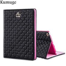 Case for Apple iPad 9.7 inch 2017 Crown Grid PU Leather Full Body Tablet Stand Cover Coque for iPad Model A1822 A1823+Film+Pen Case for Apple iPad 9.7 inch 2017 Crown Grid PU Leather Full Body Tablet Stand Cover Coque for iPad Model A1822 A1823+Film+Pen
