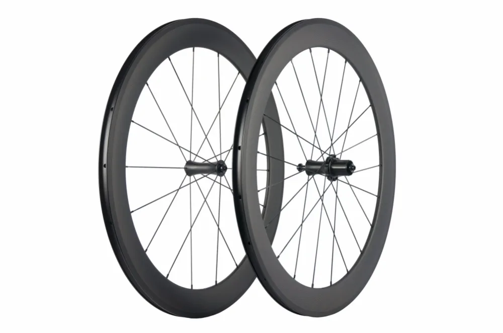 

SuperTeam carbon road wheels 60mm clincher 700C Bike wheelset with R7 straight pull hub 18/21