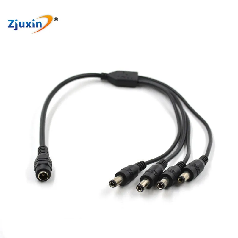 

1pcs DC Power Jack for 4CH cctv cameras kit 1 DC Female To 4 Male plug Splitter Adapter Connector Cable For 4ch cctv cam set