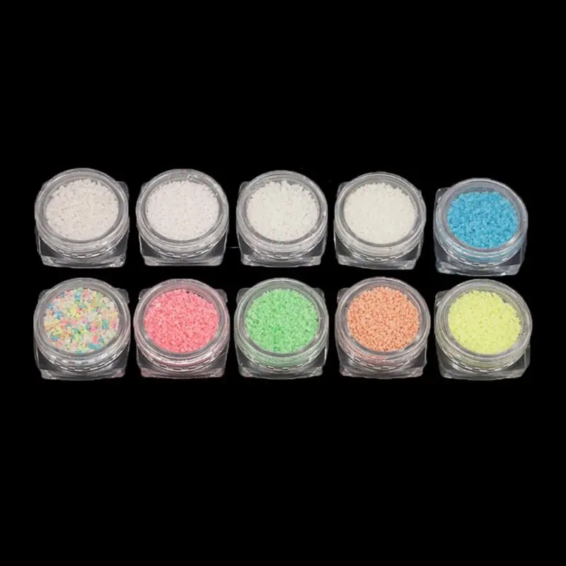 

10 Bottles Fluorescent Bright Glow In Dark Sand Powder Pigment Resin Jewelry DIY