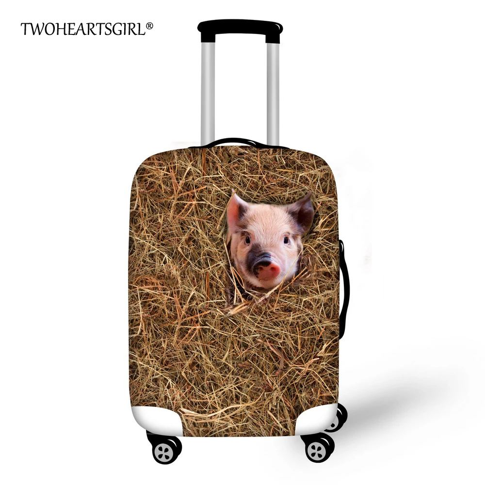 

TWOHEARTSGIRL Custom Printing Pet Pig Travel Luggage Cover Thick 18 to 30 Suitcase-cover Waterproof Stretch Fabric Luggage-Cover