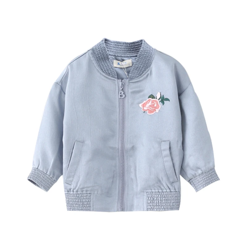 

2018 coat embroidery flowers baseball clothing female baby zipper shirt