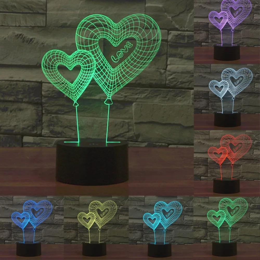 New Fantastic Night Light 7 Colors Chrismas Funny Romantic Valentine's Day Gift Xmas Decoration For Bedroom Home Lights | Лампы и