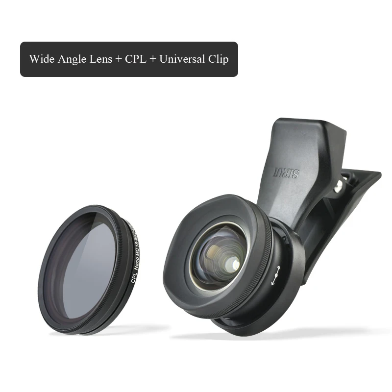 SIRUI/набор внешних зеркальных объективов высокой четкости, Универсальный объектив для телефона, макро портретный объектив, широкоугольный объектив «рыбий глаз» - Цвет: CPL Wide Clip