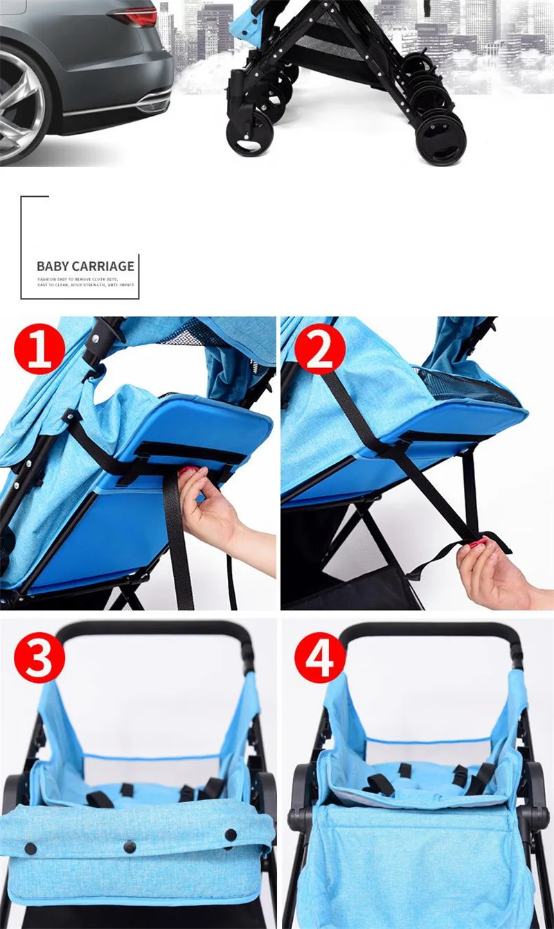 Brand New High Landscape Ultra Light&Portable Folding Baby Stroller Newbore Four Wheel Trolley Big Baby Sleeping Basket Hot13