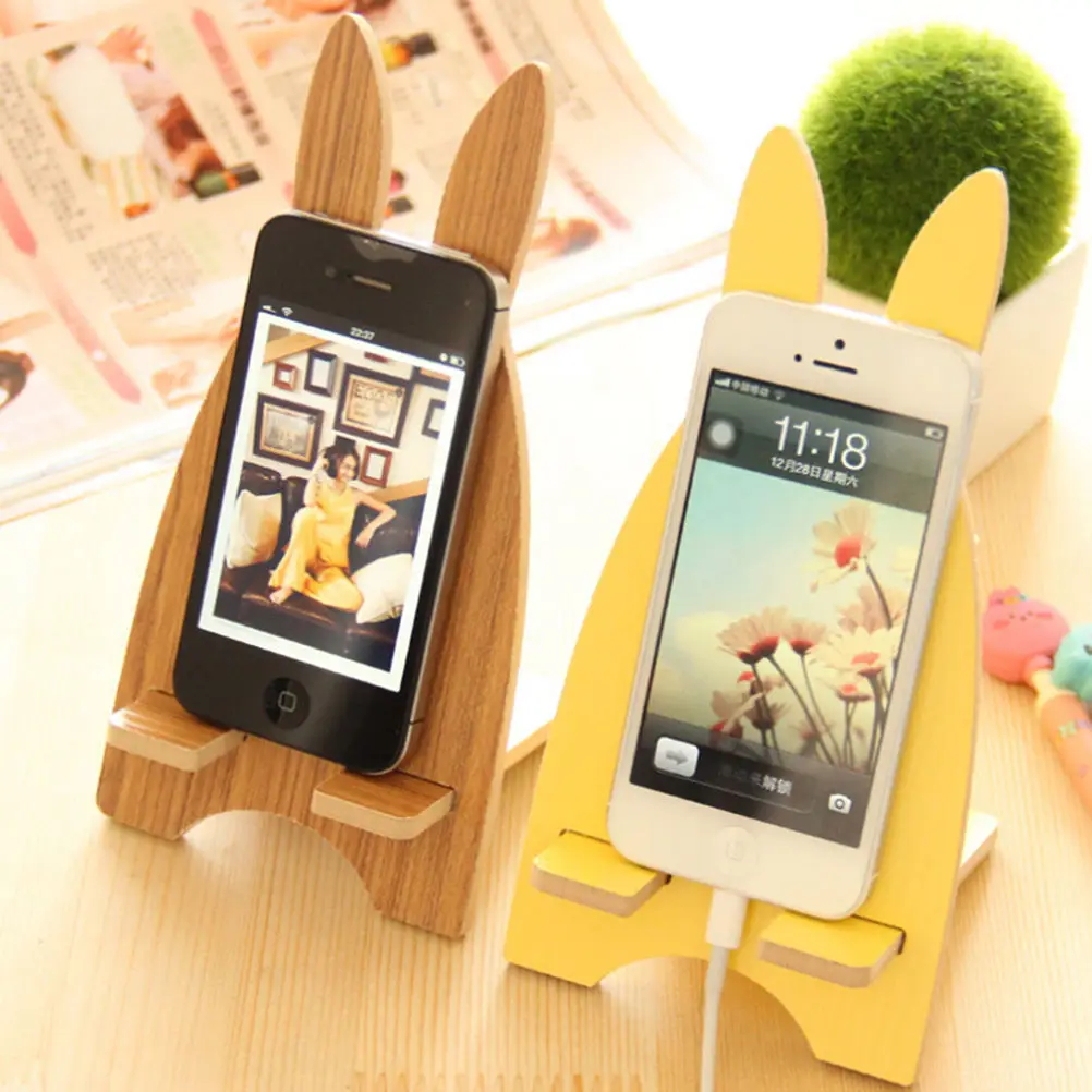 

Cute Lovely Rabbit Animal Cellphone Socket Dock Stand Holder Universal Mobile Phone Stand Paper Holder Charging Bracket