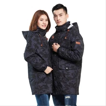 Новые осенние и зимние уличные влюбленные длинные два комплекта курток костюм из двух частей мужские и женские утепленные лыжные женские куртки Pizex
