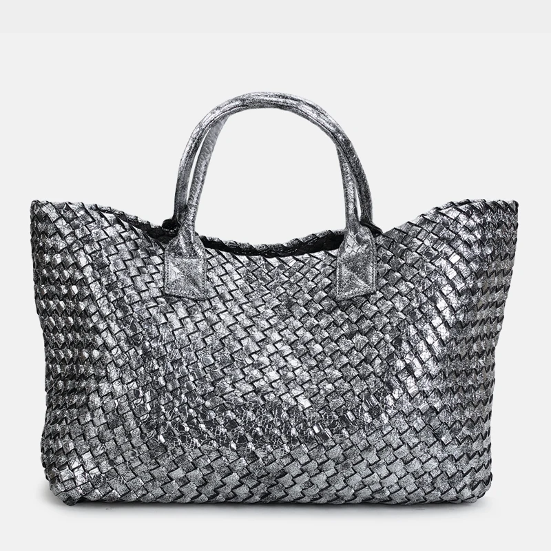 Europeu e Americano Cesta de Legumes Mão-tecido Bolsa Feminina Primavera Verão Novo Maré Único Ombro Feminino Casual