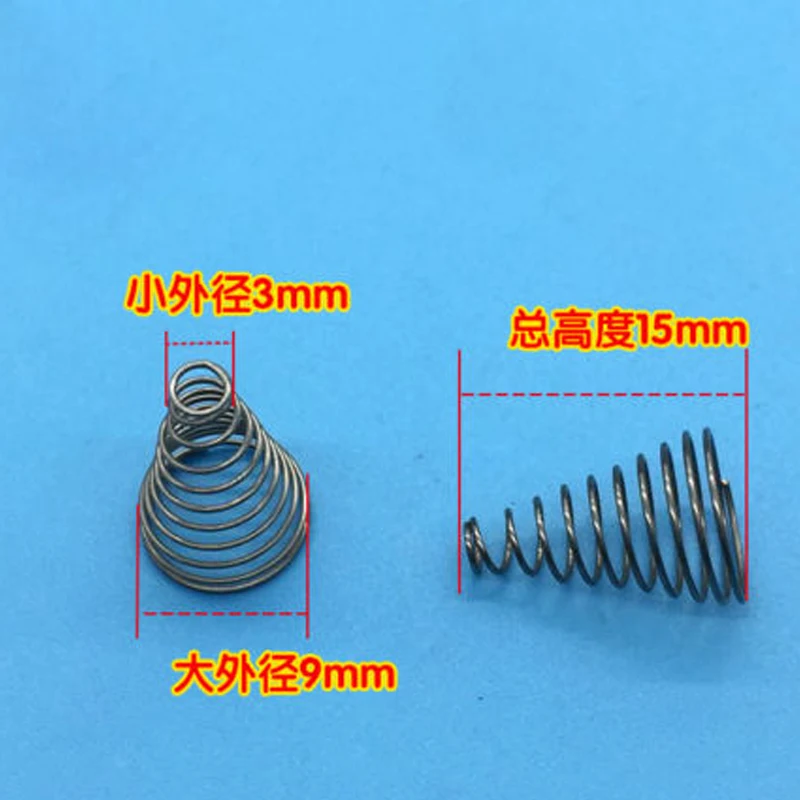 Tapered Coil Spring 0.4 Wire Diameter 3mm Small OD 9mm Big OD Batteries Springcoil spring