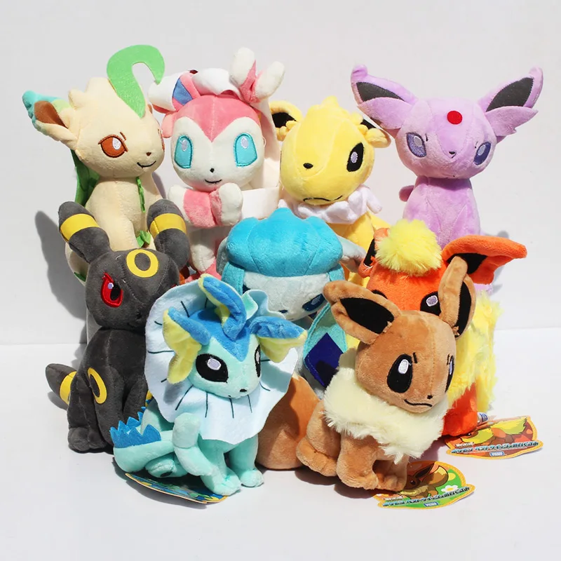 20 см Eevee плюшевая кукла мягкая игрушка Umbreon Leafeon Espeon Vaporeon Flareon Sylveon для детских игрушек