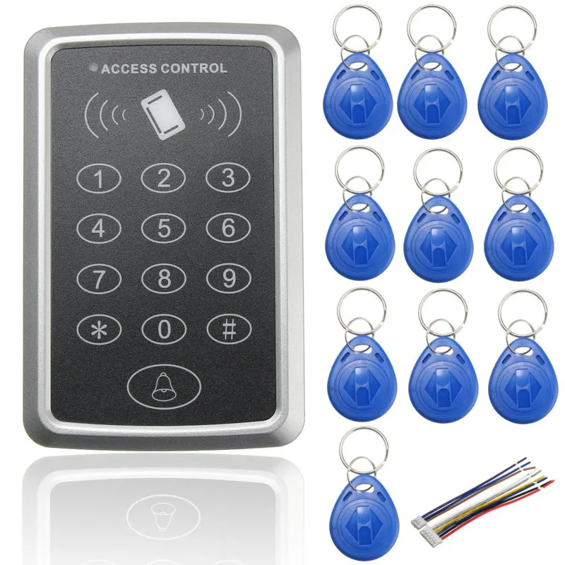 

125KHz Door EM ID Card Access Control Keypad Weatherproof Design For Car Parking Security with 10 pieces RFID Key Fobs