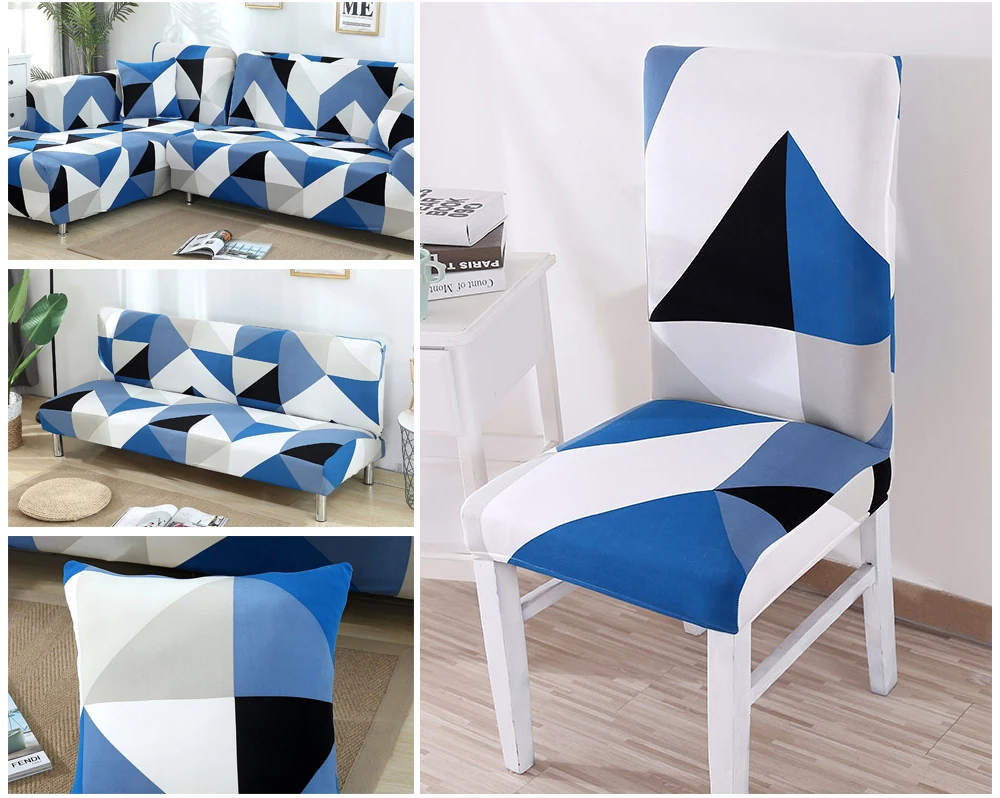 Geometry Kitchen Chair Covers Stretch Seat Cover Slipcovers Chair Stretch Furniture Covers Stool Spandex Towel Chair Cover 1PC (3)