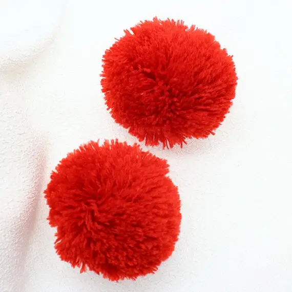 

set of 40pcs loose thin yarn Pom Pom Red yarn pom pom 4cm-6cm or you specify color and size