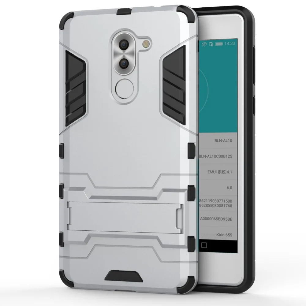 

For Huawei Honor 6X Case Robot Hybrid 3D Hard Plastic Armor Defender Silicone Cases for Huawei Honor 6X Back Stand Cover