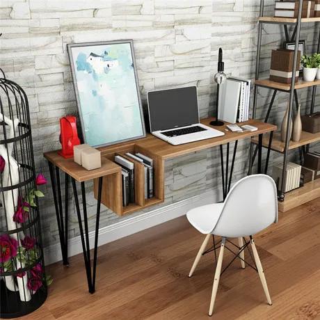 

Computer Desk office home Furniture solid wood+steel laptop desk bookcase notebook desk soporte notebook storage rack modern