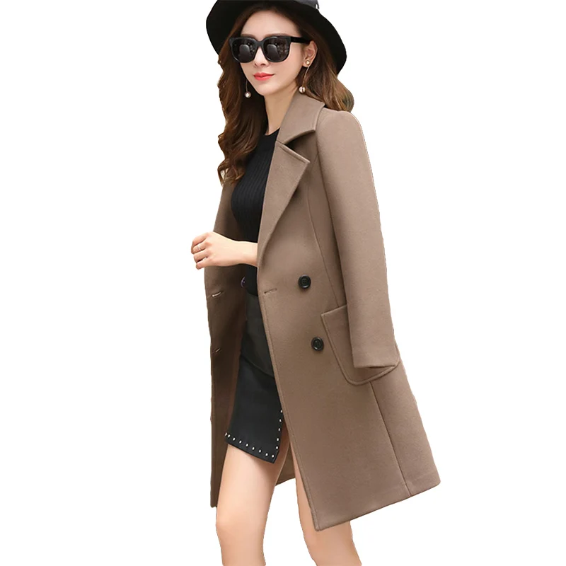 VogorSean Women Wool Coats Jackets Winter 2018 New Slim Fit Fashion Casual Plus Size Women's Jacket Coat Khaki/Green VogorSean Women Wool Coats Jackets Winter 2018 New Slim Fit Fashion Casual Plus Size Women's Jacket Coat Khaki/Green