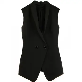 

New fashion double-breasted suit collar chiffon vest ladies sleeveless vests