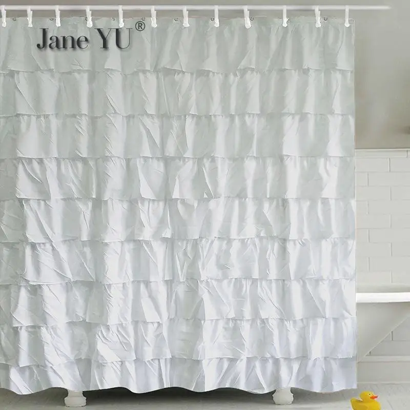 

JaneYU Diy White Bath Curtain Large Lace Handmade Waterproof Bath Curtain Explosion Purely Handmade To Draw Shower Curtain