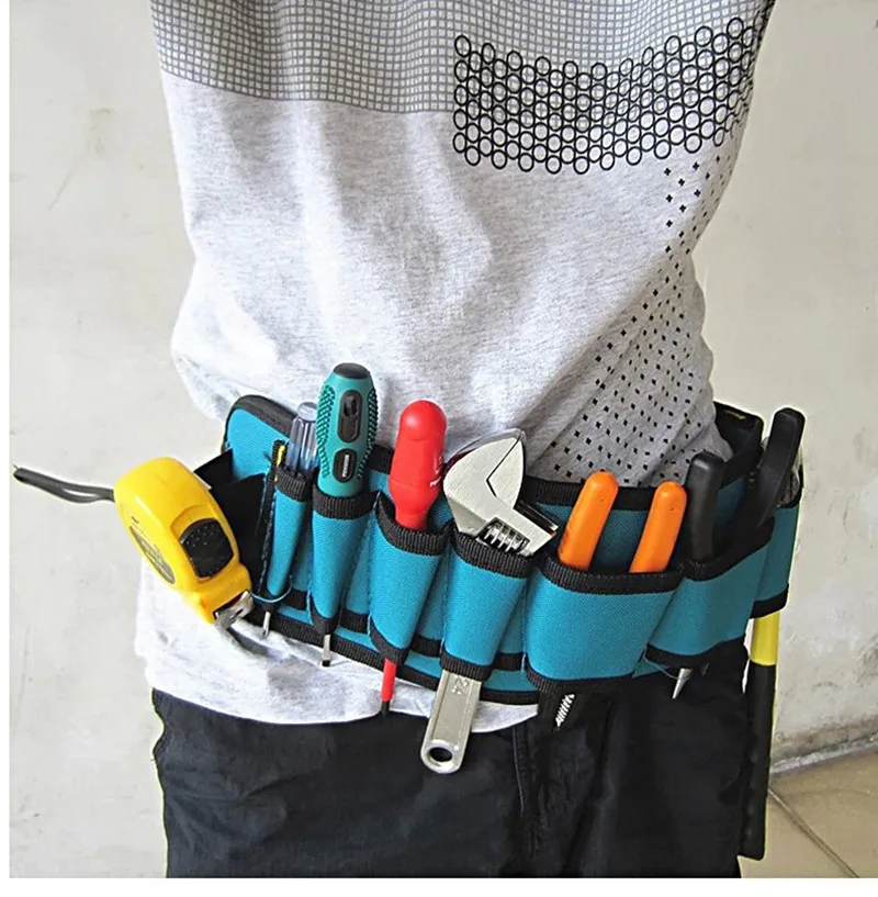

Multifunctional Tool Bag Electrician Waterproof Canvas Tools Kit Pockets & Waist tool Belt