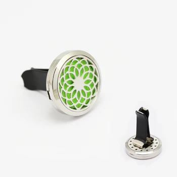 

2016 New 30mm Stainless Steel Hollow Lotus with Vent Holes Aromatherapy/Essential Oil Diffuser Perfume Locket Clip for Car