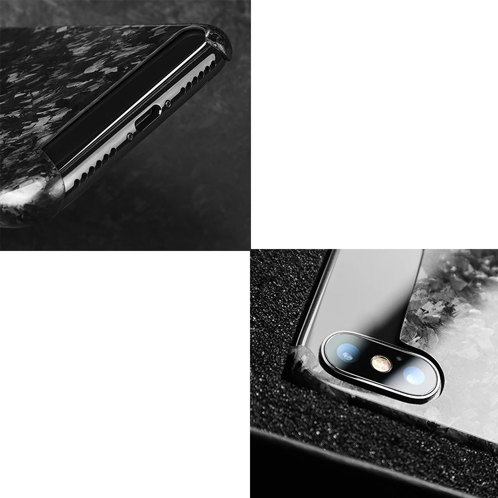 Стиль настоящий кованый чехол из углеродного волокна для iPhone X XS XR крышка четыре стороны защиты для iPhone XS Max Чехол-серебро и золото