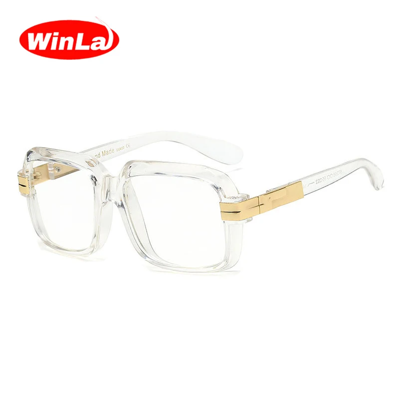 Winla модный бренд стеклянная рамка для мужчин женщин дизайнер считывающий Оптический очки с прозрачными линзами квадратные мужские очки Рамка WL8015 - Цвет оправы: C3Transparent frame