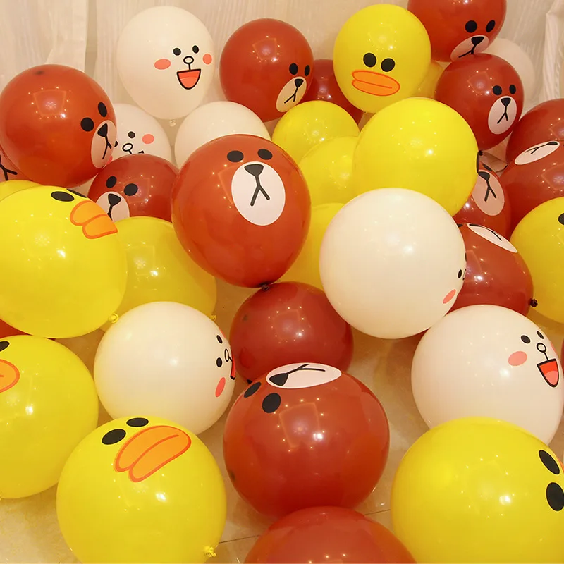 

100PCS Animal Helium Latex Ballons Cartoon Looney Ballons Children Classic Toys Balloon Brown Bear Rabbit Duck Wedding Birthday