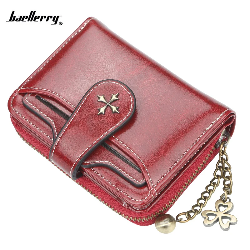 

Fashion Oil Wax Women's Money Bag vintage Hasp Money Clips Purse Wallets Clips Purses Zipper Clip Buckle Wallets Female