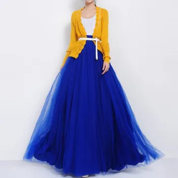 

Net Yarn Ball Gown Korean Style Summer Skirt Multicolored
