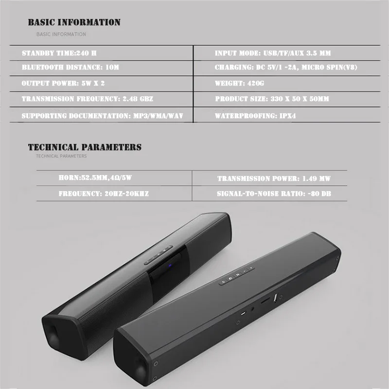 Tronsmart Soundbar Digital Audio Wireless Bluetooth Speakers TV Home Theater Long Loudspeaker Dual Horn+Mic With TF AUX FM Gift Tronsmart Soundbar Digital Audio Wireless Bluetooth Speakers TV Home Theater Long Loudspeaker Dual Horn+Mic With TF AUX FM Gift