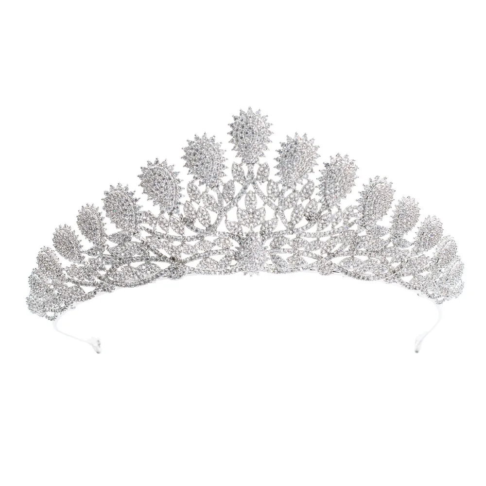 

Classic CZ Cubic Zirconia Wedding Bridal Tiara Diadem Crown Women Party Hair Jewelry Accessories CH10056