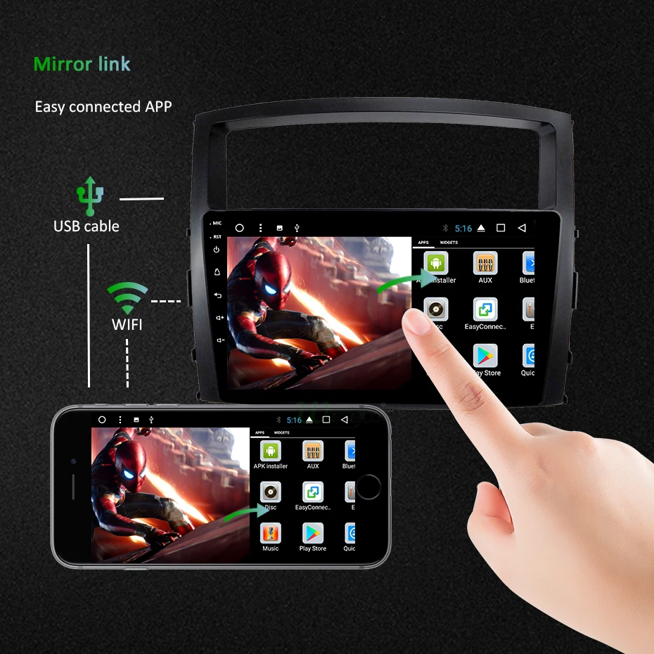 Sale Android 9 DSP 64G AUTO Multimedia GPS for MITSUBISHI PAJERO V97 V93 Radio 8 CORE Navigation Stereo IPS 2.5D Screen no DVD Player 5