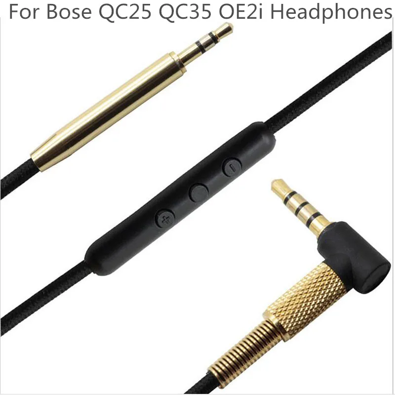 Earmax for Bose QC25 QC35 OE2i Hifi Audio Cable for SoundTrue fone de ouvido Headphones Cords Volume Control for iPhone Android