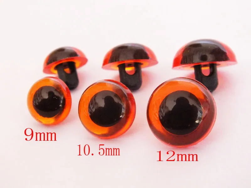 

mixed size amber color Plastic Sew On Eyes Round Pupils Loop on Back Teddy Bear Doll ---60pcs