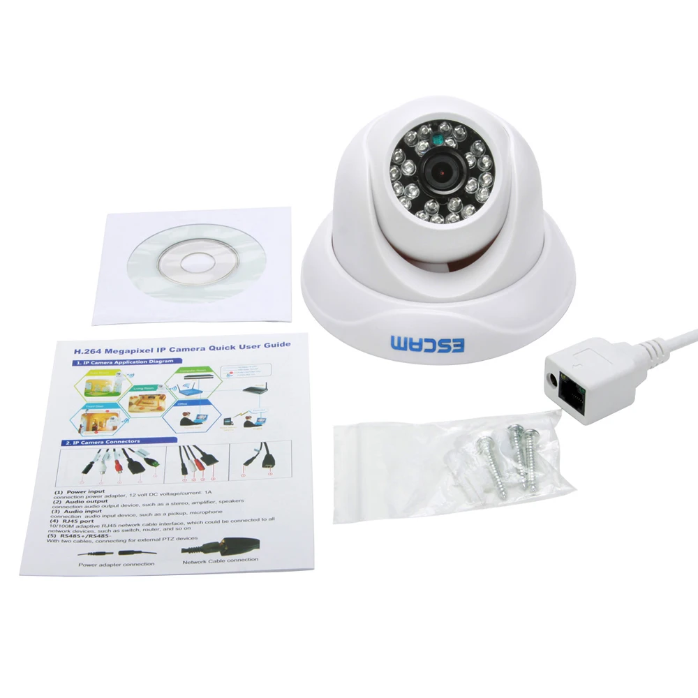 Escam Улитка qd500 мини IP Камера Ночное видение Водонепроницаемый Открытый HD 720 P ик onvif