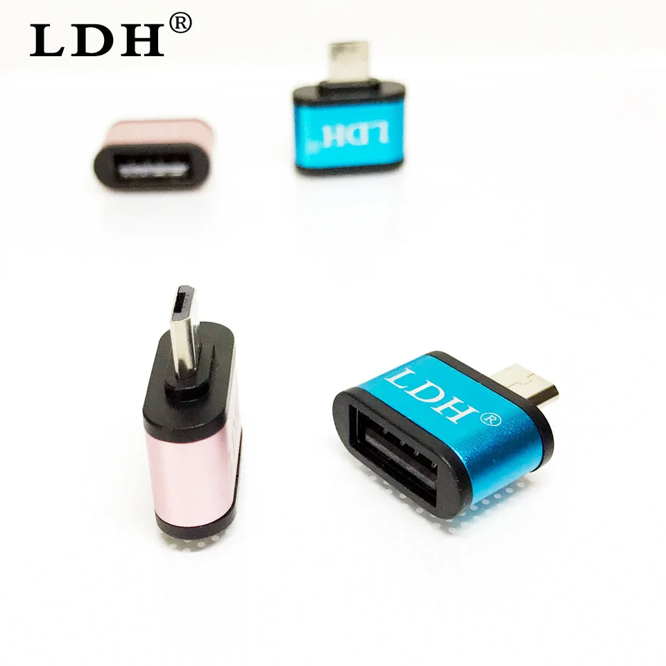 LDH Micro USB OTG к USB адаптер позолоченный V8 Разъем конвертер для samsung huawei zte xiaomi lenovo lg Android смартфон