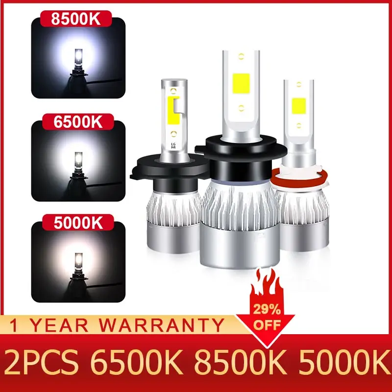 ROADOT 2x автомобильные аксессуары H7 Led H4 H11 H8 9006 H1 9005 COB Автомобильные фары лампы 5000K