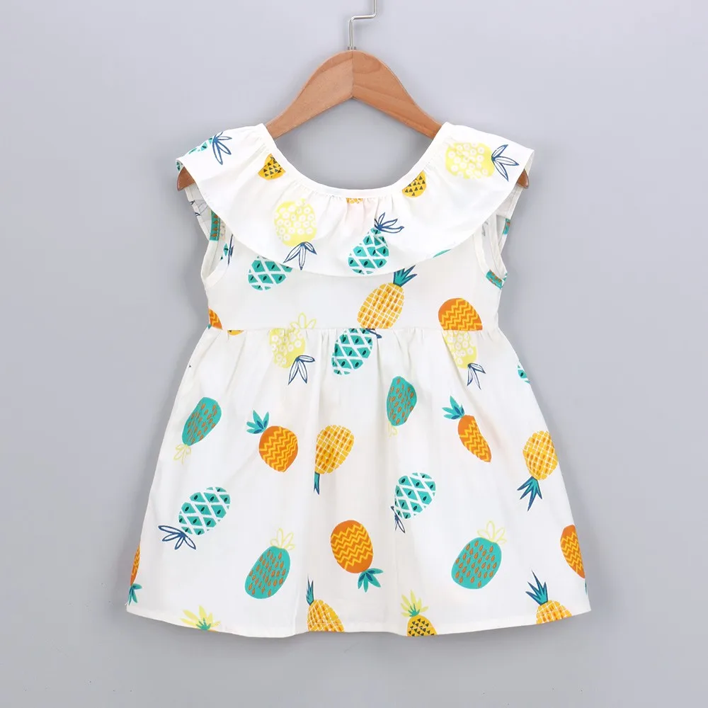 

Baby Dresses Girl Newborn Toddler Baby Girl Dress Fruit Print Princess Sleeveless Dress Casual Clothes Vestido Bautizo