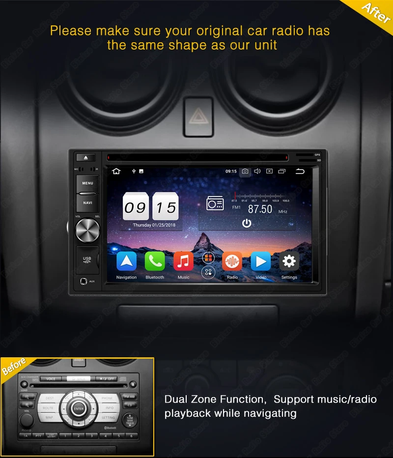 Cheap Universal 6.2" Android 9.0 2Din Car Multimedia 2G RAM Auto Radio DVD CD  MP5 VideoPlayer GPS Stereo 4G WiFi 2 Double Din 47 1