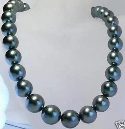 

Free Shipping >> 18 INCH HUGE AAA+ 11-12MM TAHTIAN BLACK PEARL NECKLACE 14K GOLD CLASP