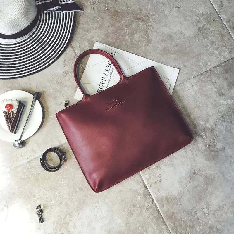 

FSISLOVER Women Messenger Bags Large Size Female Casual Tote Bag Solid Leather Handbag Shoulder Bag Famous Brand Bolsa Feminina