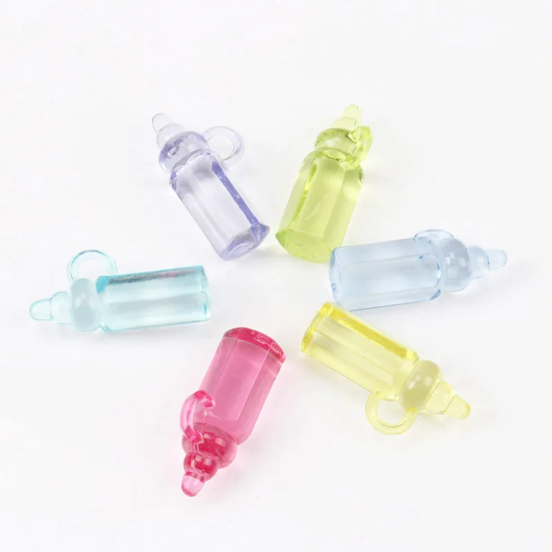

Mixed Color Crystal Feeding-bottle Shape Charm Acrylic Spacer Pendant Fit Handmade Jewelry Accessory DIY 29x15mm 20pcs Z438