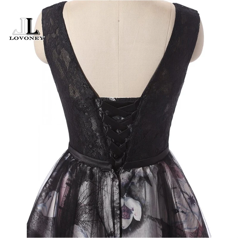 LOVONEY 2019 New Elegant Backless Evening Dress Long Flower Print Lace Evening Gowns Formal Dress Women Occasion Dresses HPS204 LOVONEY 2019 New Elegant Backless Evening Dress Long Flower Print Lace Evening Gowns Formal Dress Women Occasion Dresses HPS204